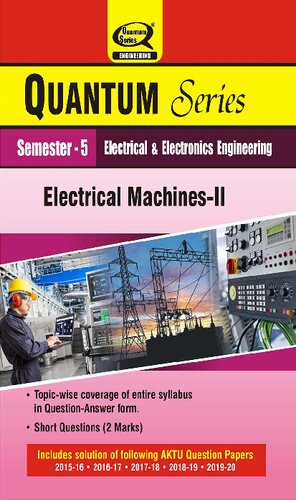 Quantum Series Semester 5 Electrical Electronics Engineering Electrical Machine Ii 10th Edition Amrit Kumar Mandal