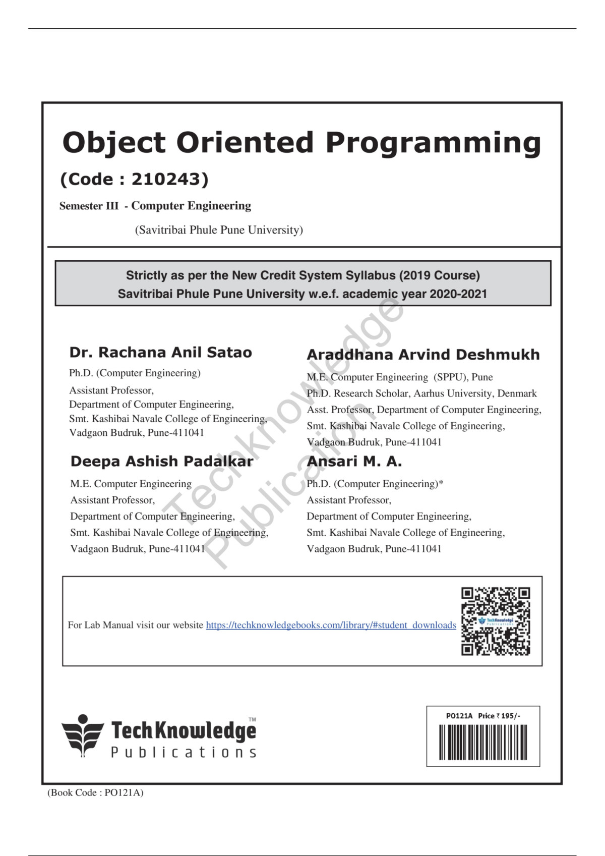 Object Oriented Programming First M A Ansari Dr Lalit V Patil