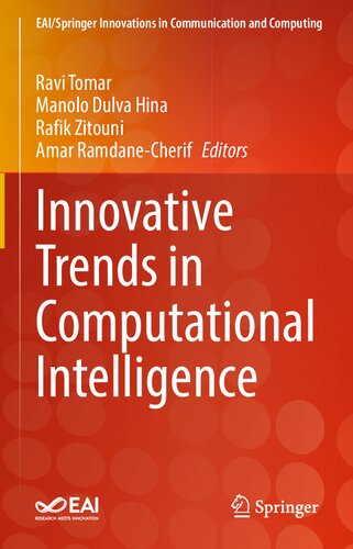 Innovative Trends In Computational Intelligence 1st Ed 2022