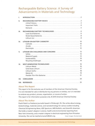 Rechargeable Battery Science A Survey Of Advancements In Materials And Technology Prachi Patel