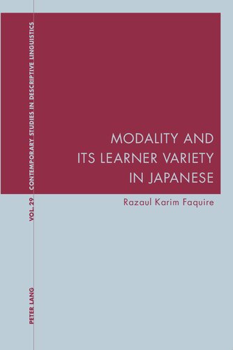 Modality And Its Learner Variety In Japanese Razaul Faquire
