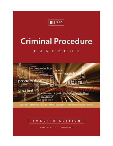 Criminal Procedure Handbook Twelth Edition 12th Edition J J Joubert