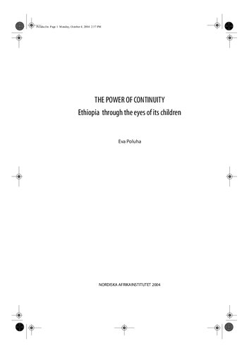 The Power Of Continuity Ethiopia Through The Eyes Of Its Children Eva Poluha