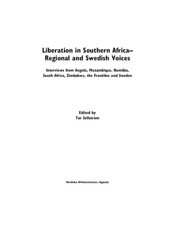 Liberation In Southern Africa 2nd Edition Tor Sellstrmed