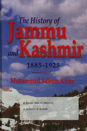 The History Of Jammu Kashmir 18851925 1st Edition Mohammad Saleem Khan