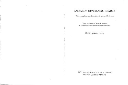An Early Upanishadic Reader Henrich Hans Hock