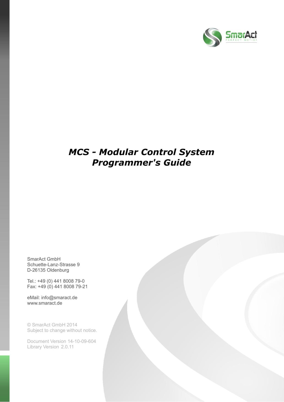 Modular Control System Programmers Guide Marc Schiffner