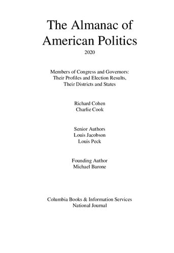 The Almanac Of American Politics 2020 Members Of Congress And Governors Richard Cohen