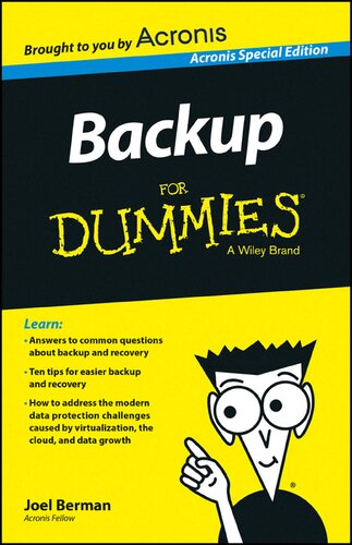 Backup Fo Dummies Acronis Special Edition Joel Berman Acronis Fellow