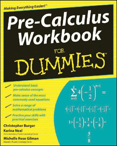 Precalculus Workbook For Dummies Michelle Rose Gilman Christopher Burger Karina Neal