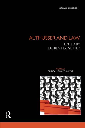 Althusser And Law 1st Edition Laurent De Sutter Editor