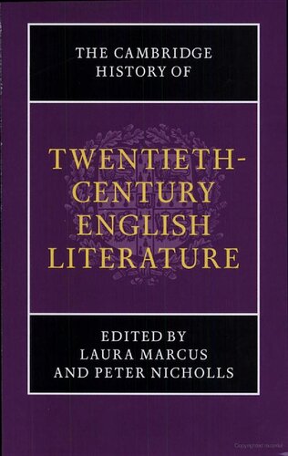 The Cambridge History Of Twentiethcentury English Literature Edited By Laura Marcus And Peter Nicholls