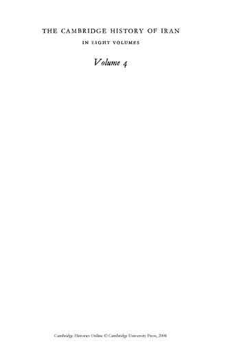 The Cambridge History Of Iran Vol 4 The Period From The Arab Invasion To The Saljuqs 5th Edition Edited By R N Frye