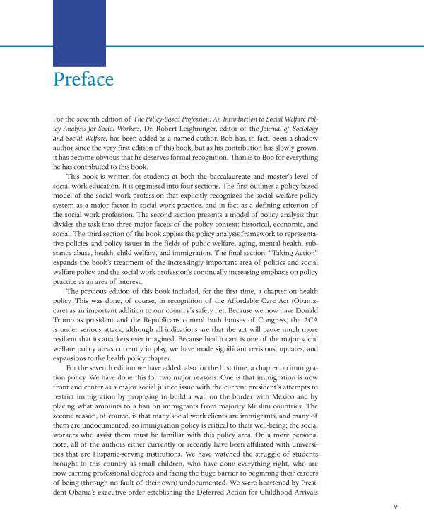 The Policybased Profession An Introduction To Social Welfare Policy Analysis For Social Workers 7th Edition Philip R Popple