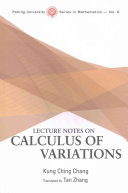 Lecture Notes On Calculus Of Variations Kungching Chang