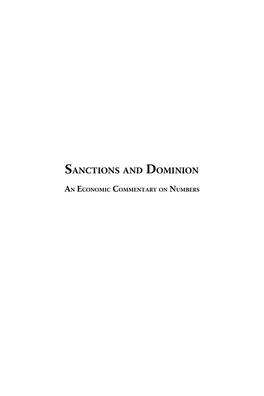 Sanctions And Dominion 2nd Edition Gary North