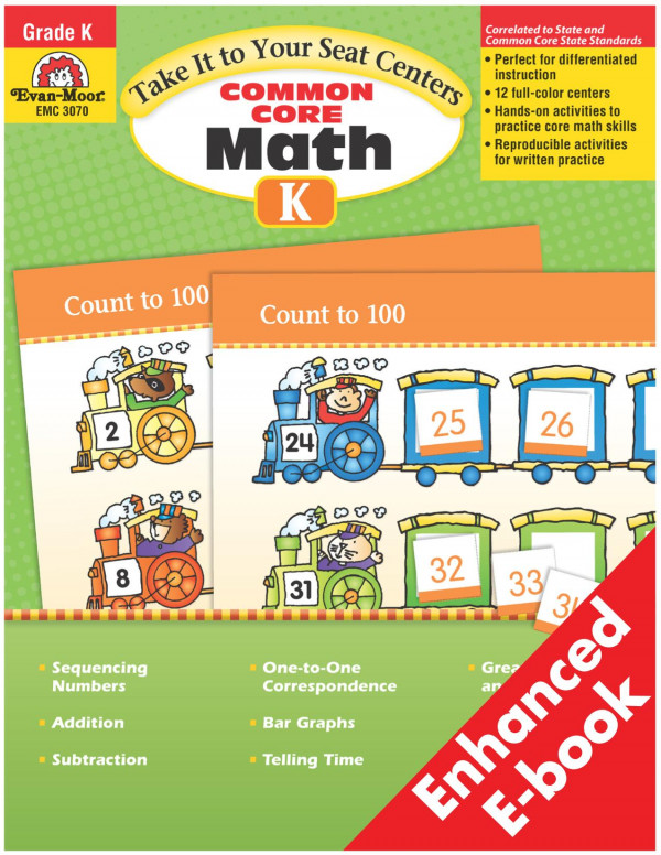Take It To Your Seat Math Centers Grade K Evanmoor Educational Publishers