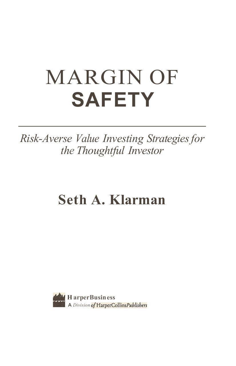 Marginofsafetysethklarman1991completescanpdf Chenjin5com
