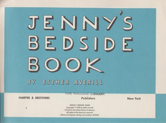 Jennys Bedside Book Esther Averill