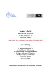 Making Reliable Distributed Systems In The Presence Ofsodware Errors 1st Edition Joe Armstrong