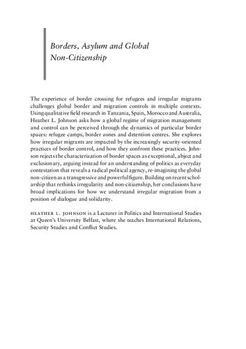 Borders Asylum And Global Noncitizenship The Other Side Of The Fence Heather L Johnson