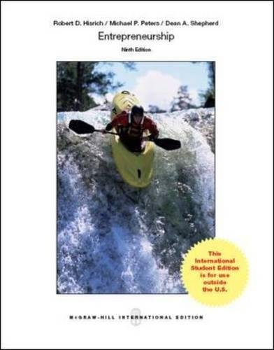 Entrepreneurship 9e 9th Robert D Hisrich Michael P Peters