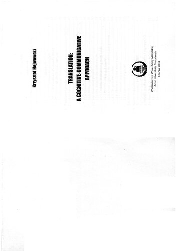 Translation A Cognitivecommunicative Approach Krzysztof Hejwowski