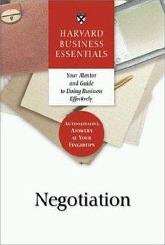 Negotiation Harvard Business Essentials Series Michael Wheeler