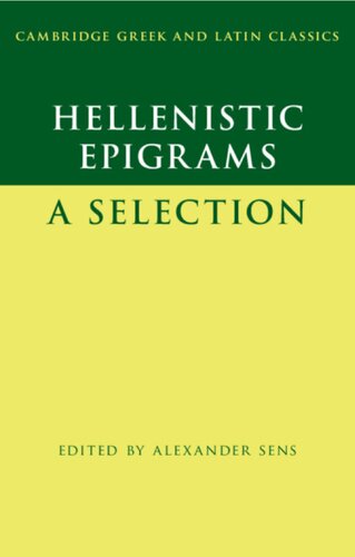 Hellenistic Epigrams A Selection Alexander Sens