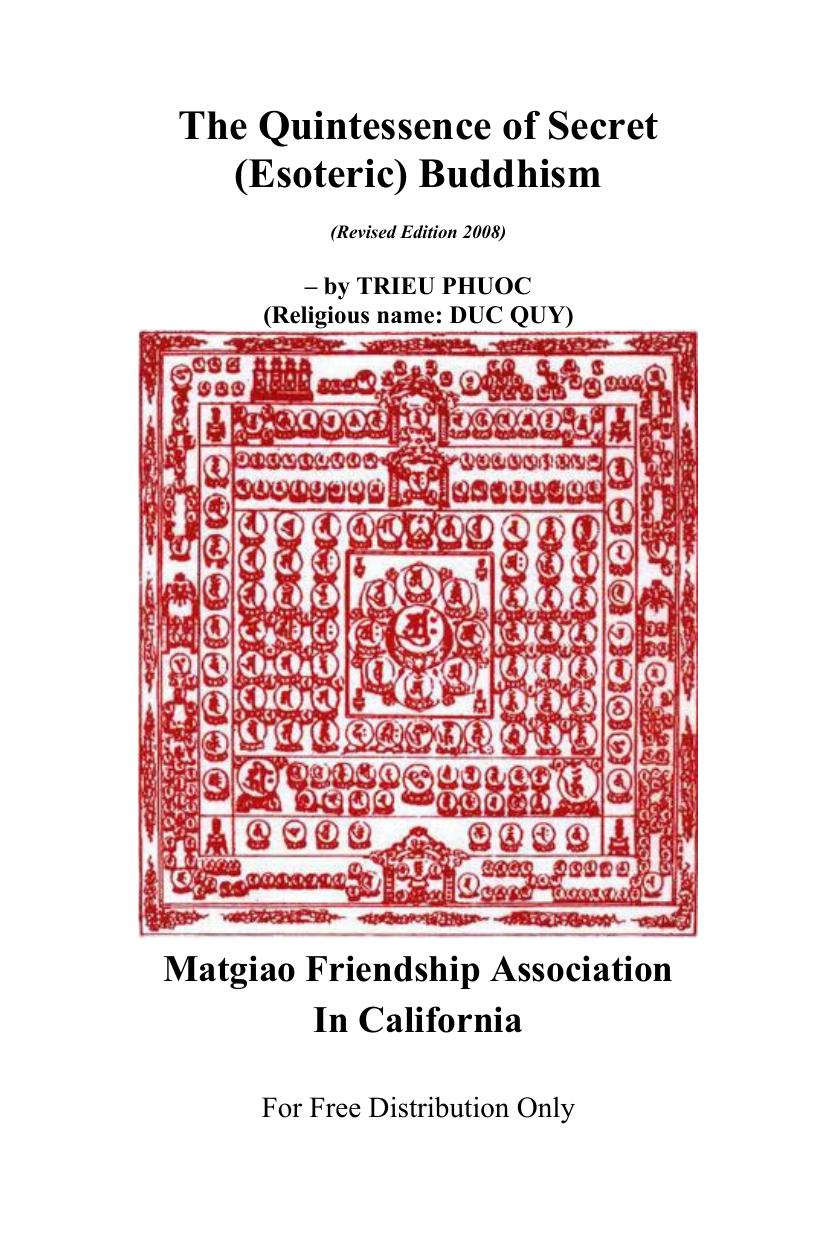 The Quintessence Of Secret Esoteric Buddhism Trieu Phc