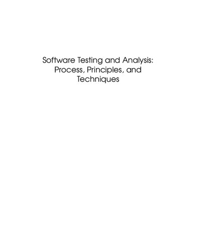 Software Testing And Analysis Process Principles And Techniques Mauro Pezz