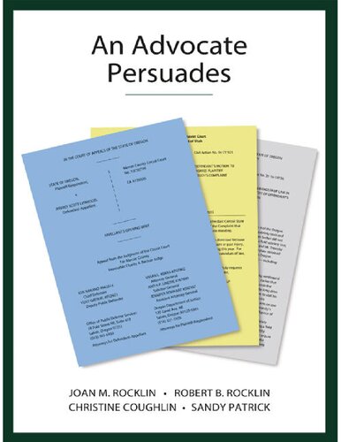 An Advocate Persuades Joan M Rocklin Robert B Rocklin Christine Coughlin