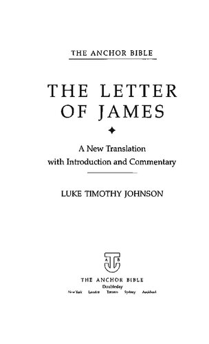 The Letter Of James A New Translation With Introduction And Commentary L Johnson