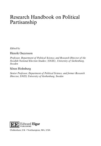 Research Handbook On Political Partisanship Henrik Oscarsson