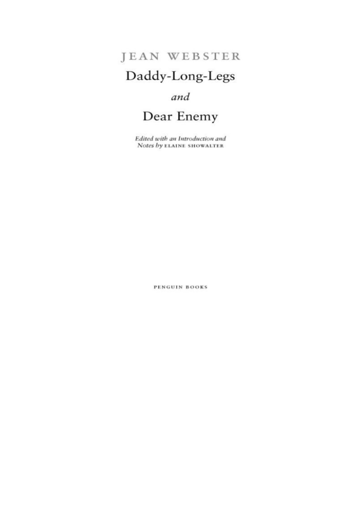 Daddylonglegs And Dear Enemy Jean Webster