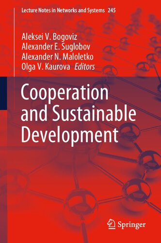 Ooperation And Sustainable Development 1st Edition Aleksei V Bogoviz Editor