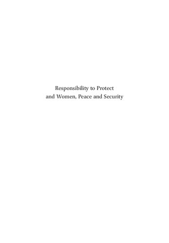 Responsibility To Protect And Women Peace And Security Sara E Davies