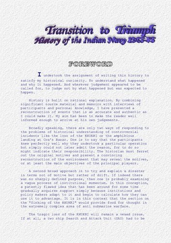 Transition To Triumph Indian Navy 1965 1975 Abridged Vice Adm G M Hiranandani