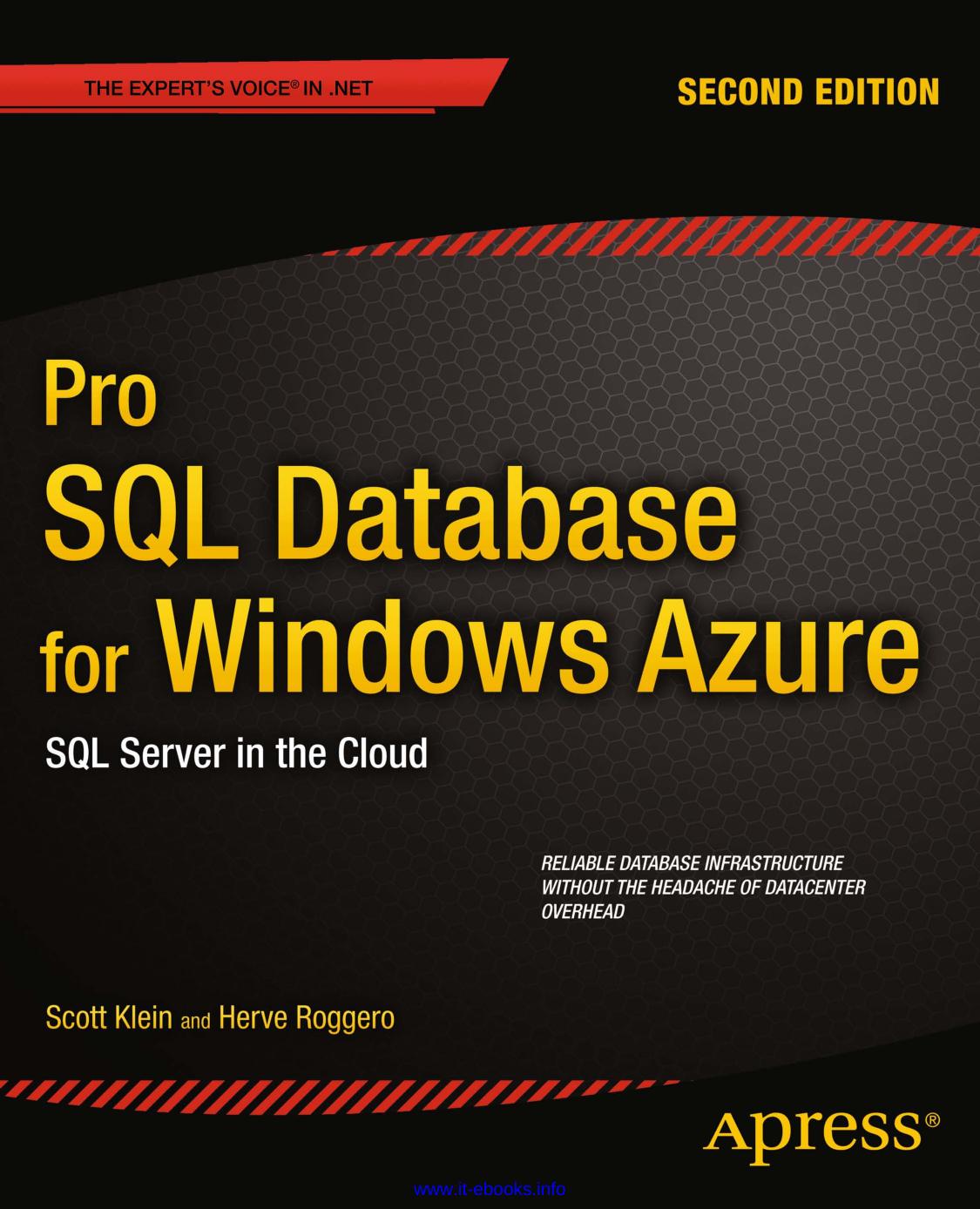 Pro Sql Database For Windows Azure Scott Klein Herve Roggero