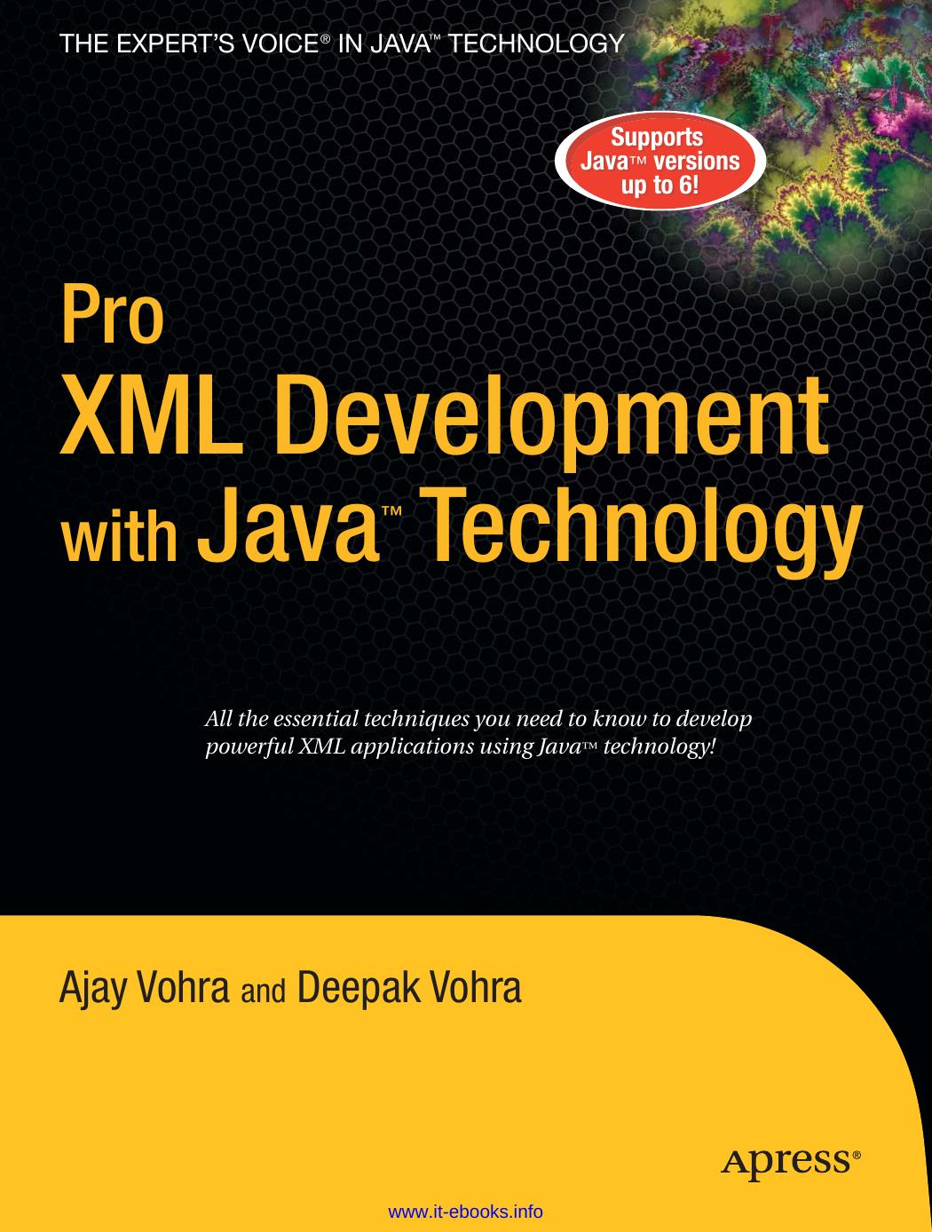 Pro Xml Development With Java Technology 1st Edition Deepak Vohra