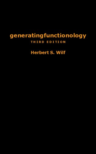 Generatingfunctionology 3rd Edition Herbert S Wilf