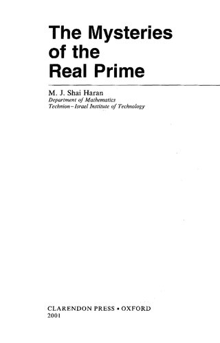 The Mysteries Of The Real Prime M J Shai Haran
