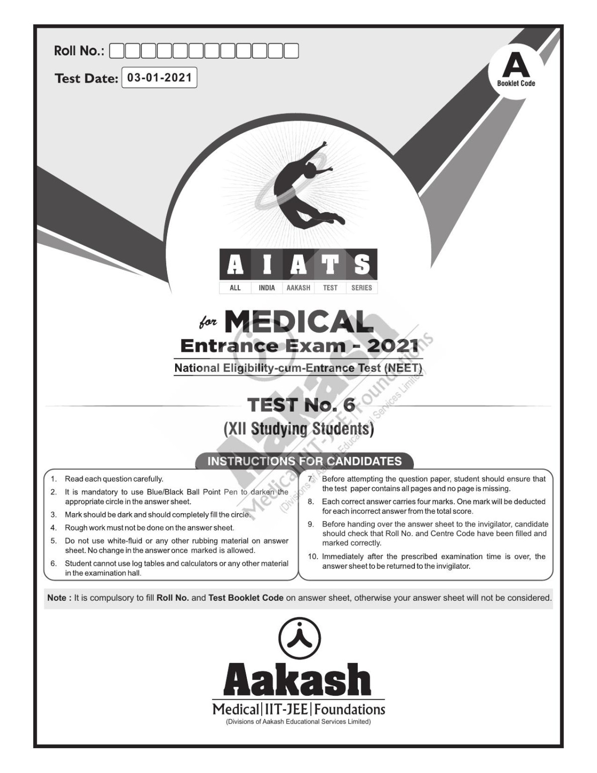 Aiats2021 Oymcf Test06codea Aakash Neet