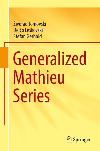Generalized Mathieu Series Mathieu Series živorad Tomovski