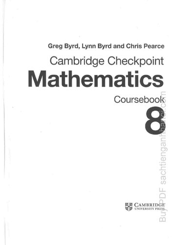 Cambridge Checkpoint Mathematics Coursebook 8 Greg Byrd Lynn Bird
