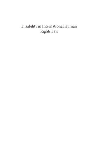 Disability In International Human Rights Law Gauthier De Beco