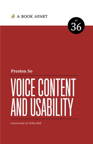 Voice Content And Usability 1st Edition Preston So