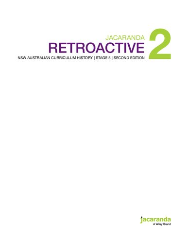 Jacaranda Retroactive 2 Stage 5 2nd Edition Maureen Anderson Kate Harvey Brian Hoepper Ian Keese Anne Low