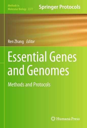 Essential Genes And Genomes Methods And Protocols Ren Zhang
