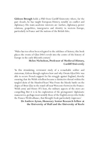 The Rise And Fall Of Owain Glyn Dr England France And The Welsh Rebellion In The Late Middle Ages 1st Edition Gideon Brough